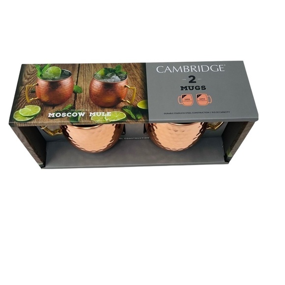 Cambridge Silversmiths 2 Pack of 20 Ounce Hammered Copper Moscow Mule Mugs - Picture 11 of 11